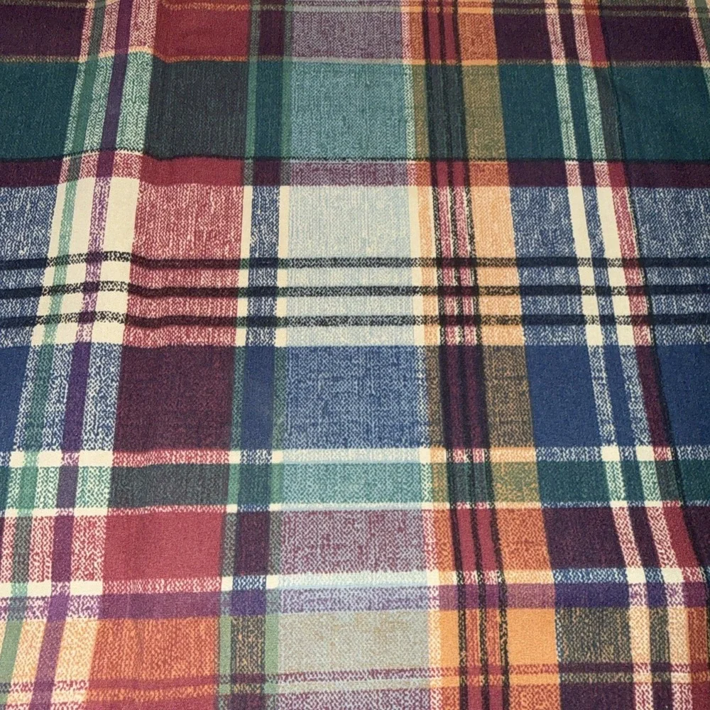 2 Tartan Plaid Curtain Tiers 33X26 In Each Cottage Green Burgundy Blue JCPenney